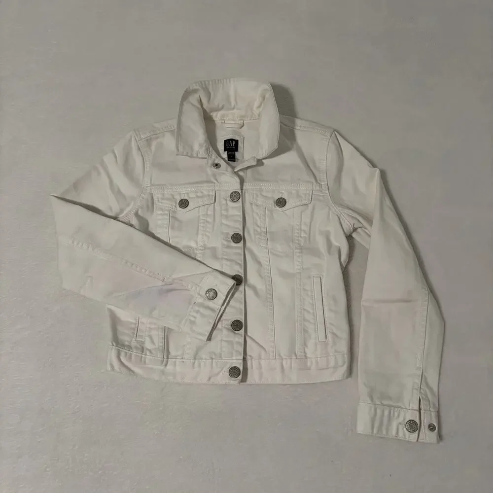Gap Girl’s White Jean Jacket Size XL